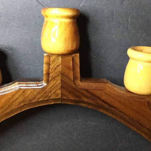 Beautiful, handmade wooden arch candle holder - Picture 2 of 8